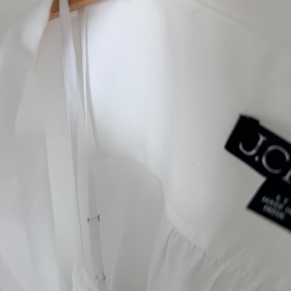 NWT J.Crew White Tall Amelia long-sleeve shirt-dress in cotton poplin SZ L - Picture 5 of 6
